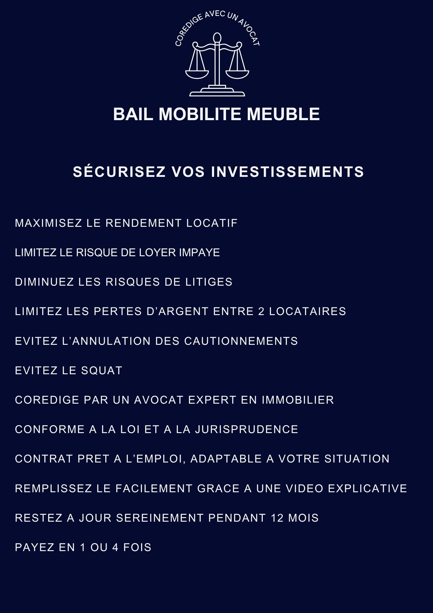 BAIL MOBILITE MEUBLE